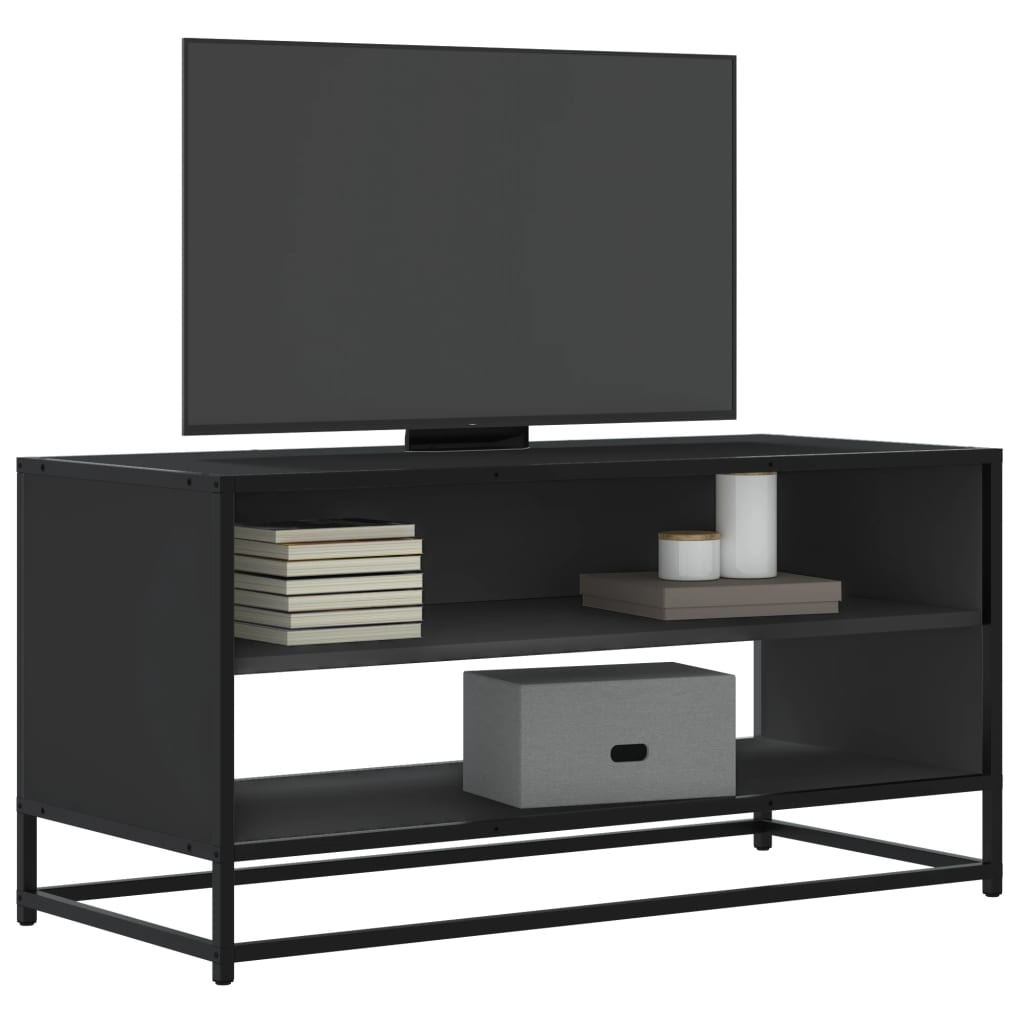 TV Cabinet Black 91x40x46 cm Engineered Wood and Metal