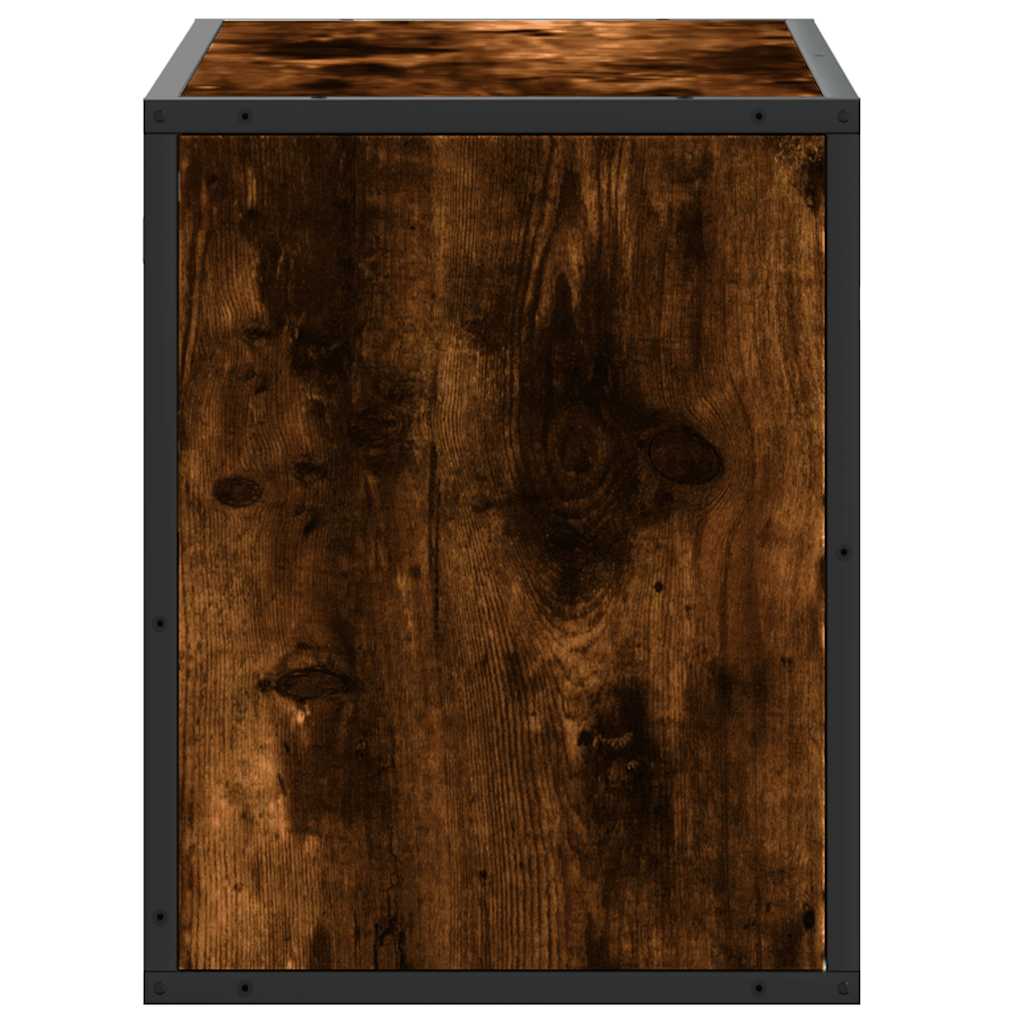 TV Cabinet Smoked Oak 60x31x39.5 cm Engineered Wood and Metal