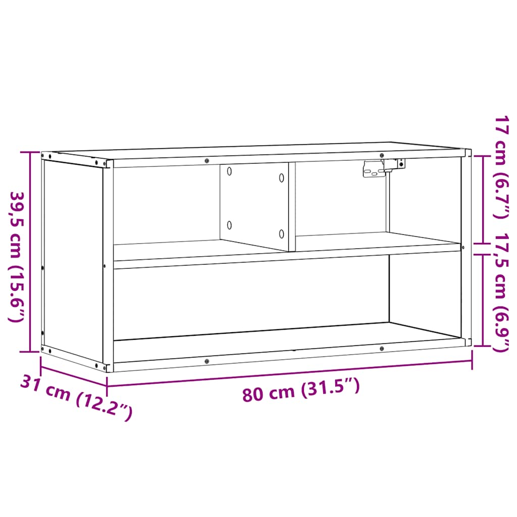 TV Cabinet Black 80x31x39.5 cm Engineered Wood and Metal