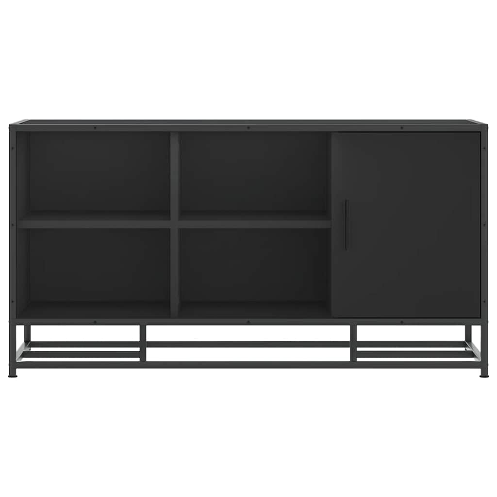 Black Shoe Bench - Engineered Wood & Metal 100x40x53.5 cm