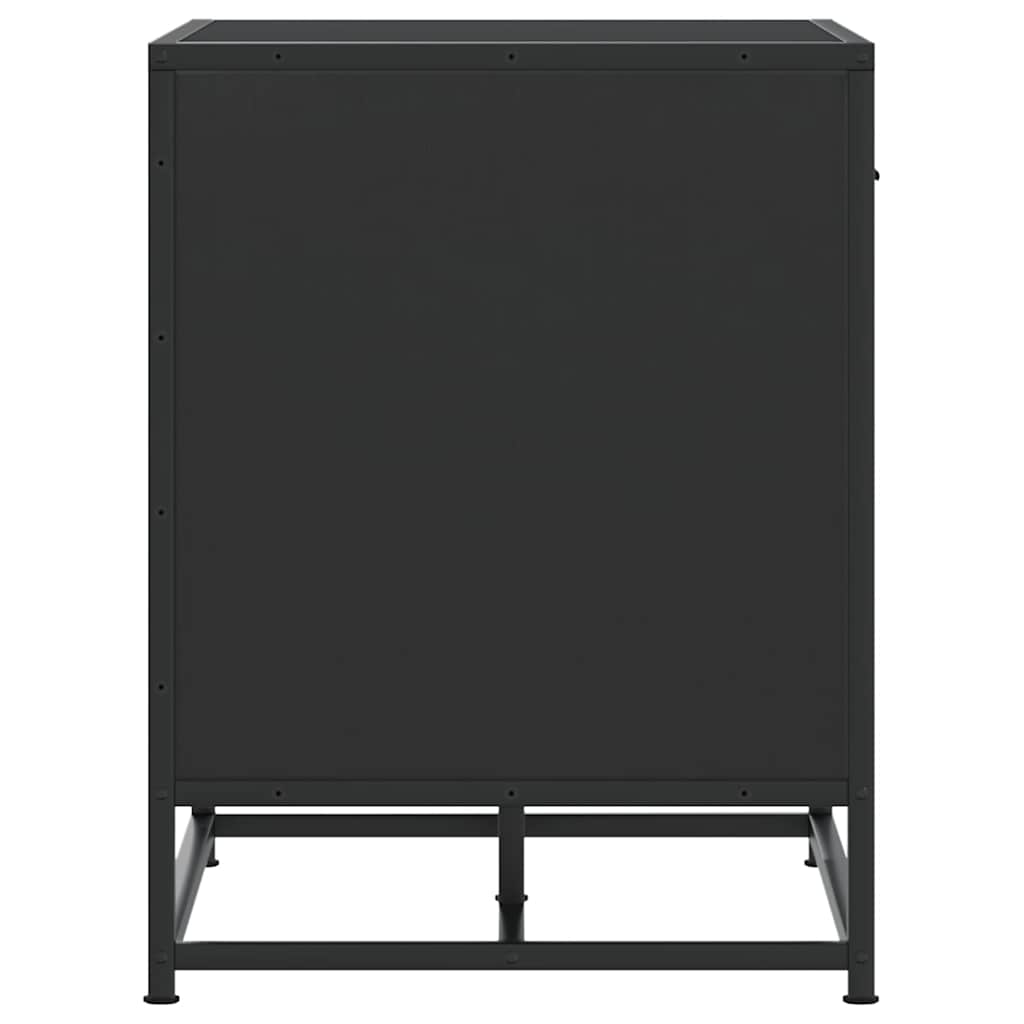 Stylish Black Shoe Bench: 60x40x53.5 cm Wood & Metal Design