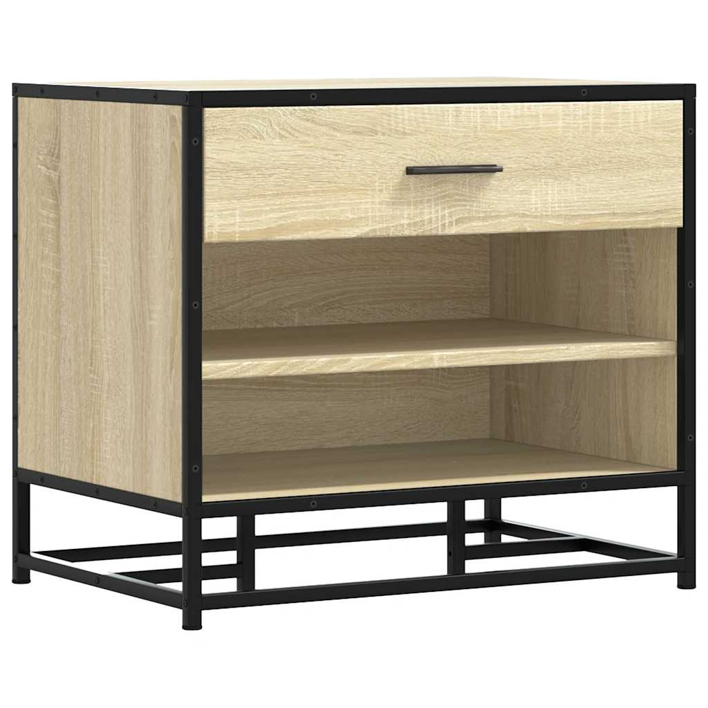 Sonoma Oak Shoe Bench 60x40x53.5 cm | Engineered Wood & Metal