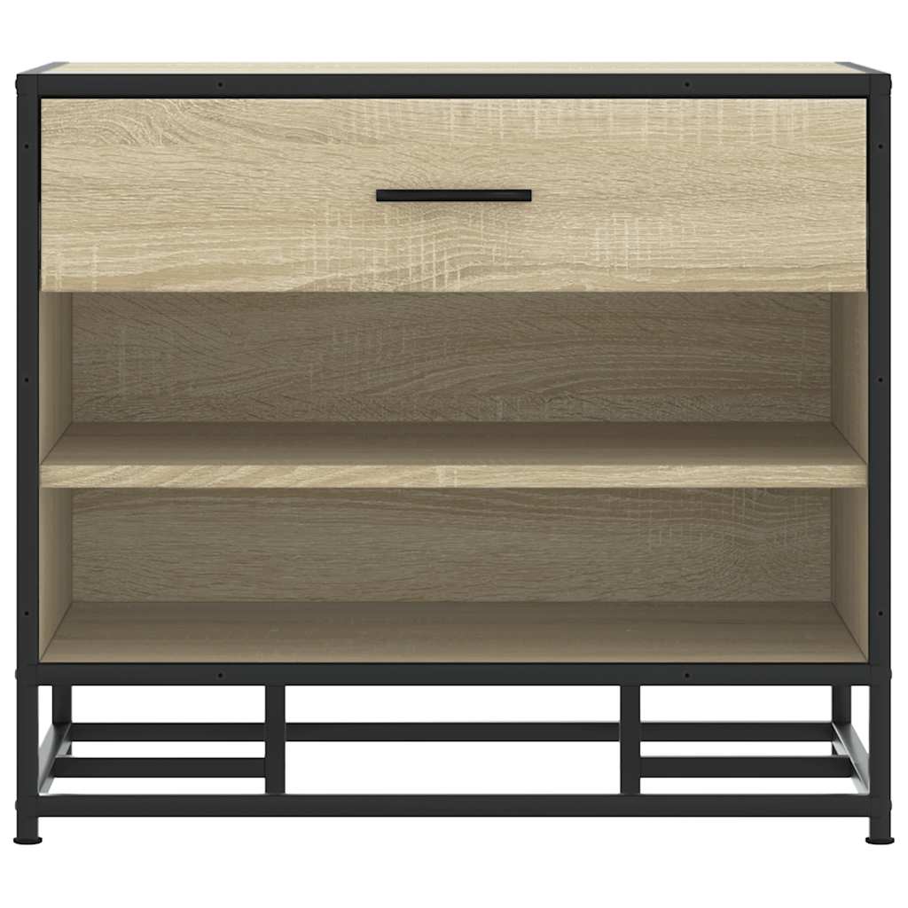 Sonoma Oak Shoe Bench 60x40x53.5 cm | Engineered Wood & Metal