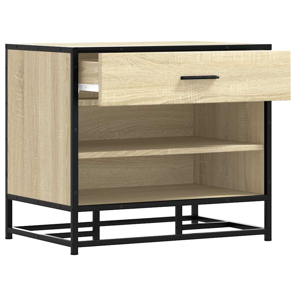 Sonoma Oak Shoe Bench 60x40x53.5 cm | Engineered Wood & Metal