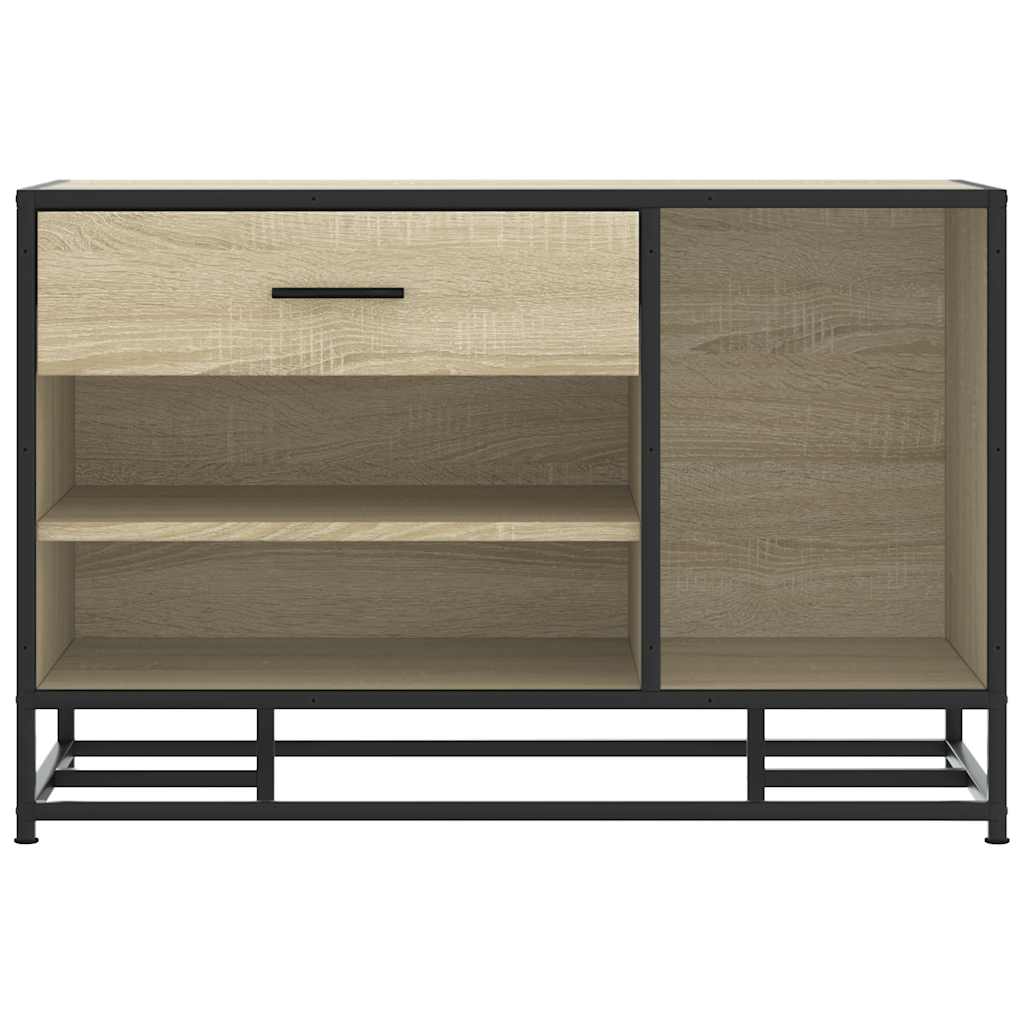 Sonoma Oak Shoe Bench 80x40x53.5cm | Engineered Wood & Metal