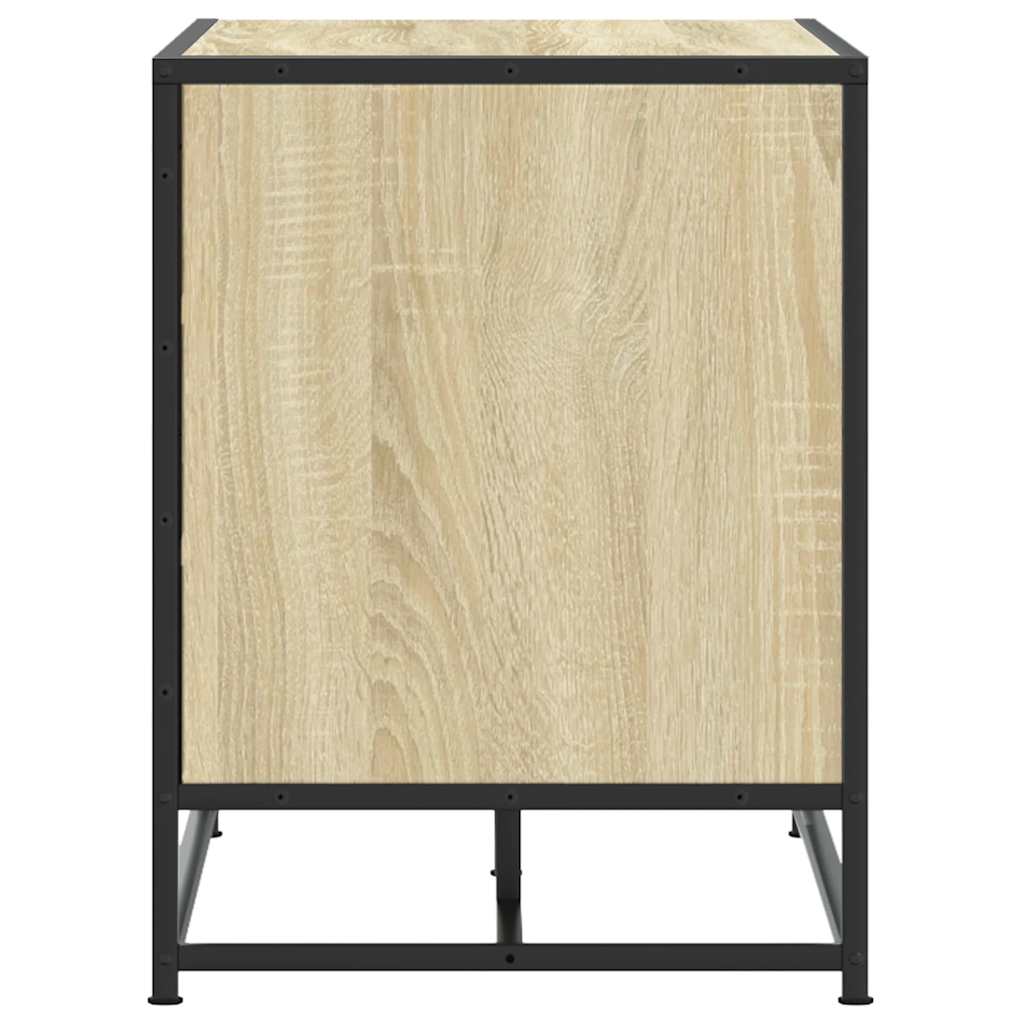 Sonoma Oak Shoe Bench 80x40x53.5cm | Engineered Wood & Metal
