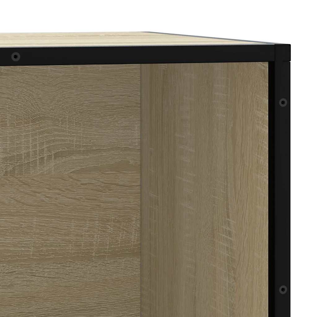 Sonoma Oak Shoe Bench 80x40x53.5cm | Engineered Wood & Metal