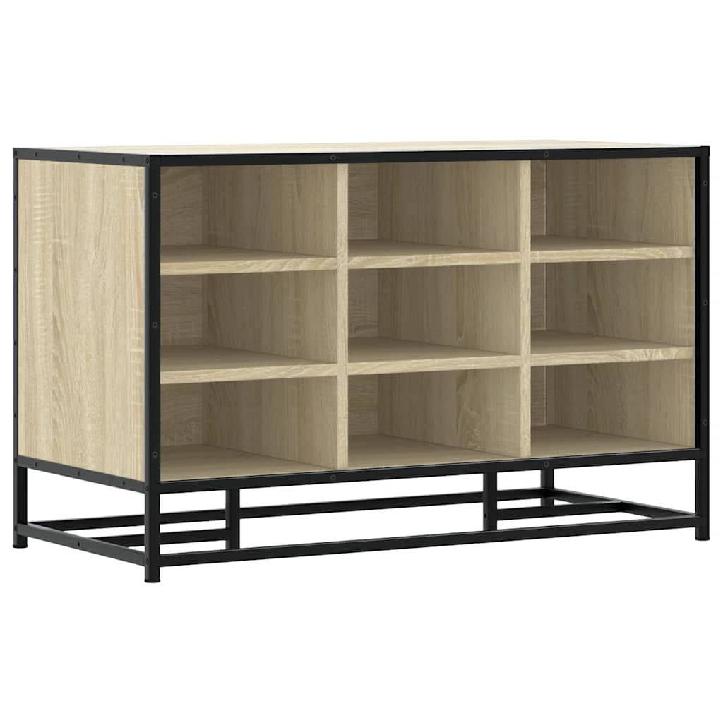 Sonoma Oak Shoe Bench 84x40x53.5 cm - Engineered Wood & Metal