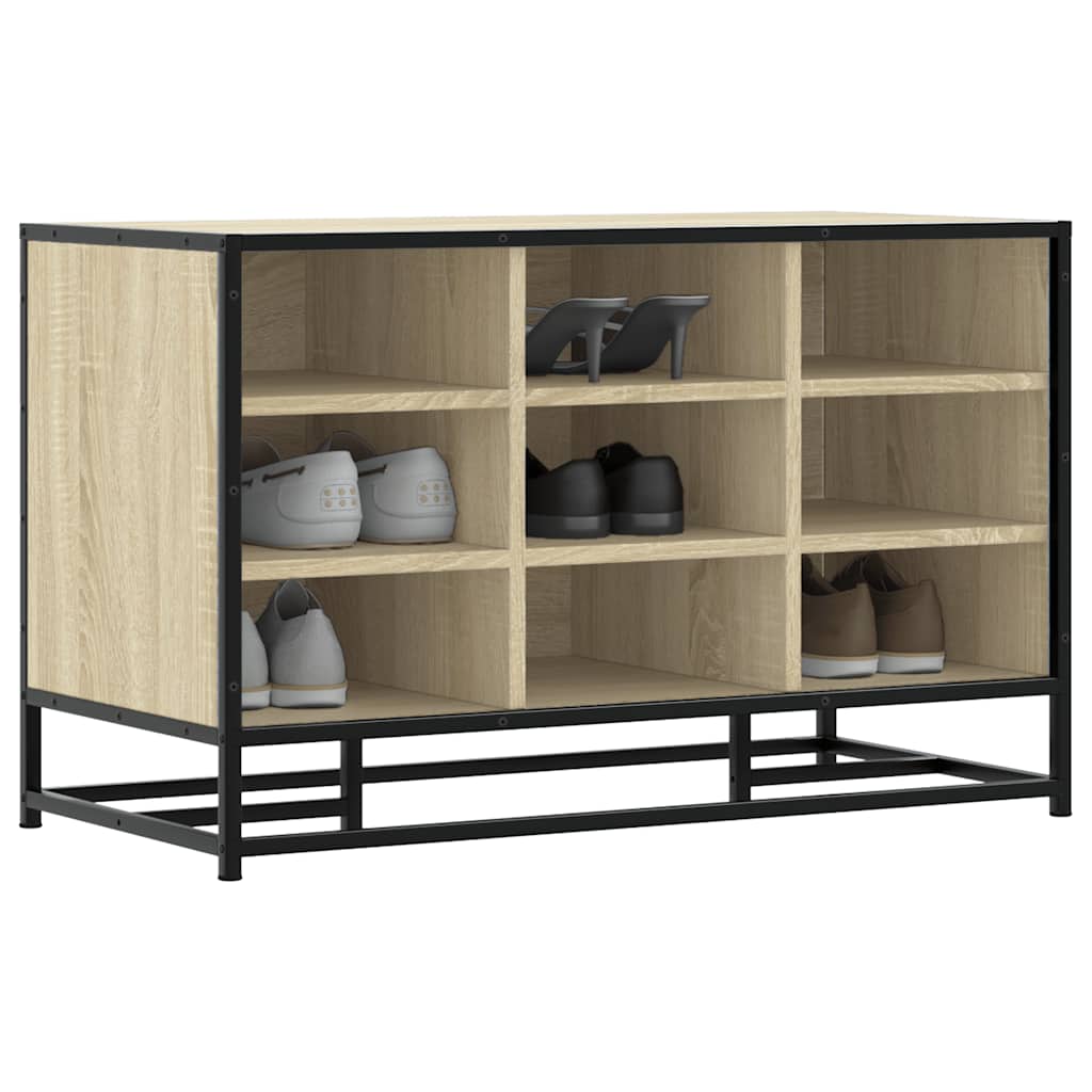 Sonoma Oak Shoe Bench 84x40x53.5 cm - Engineered Wood & Metal