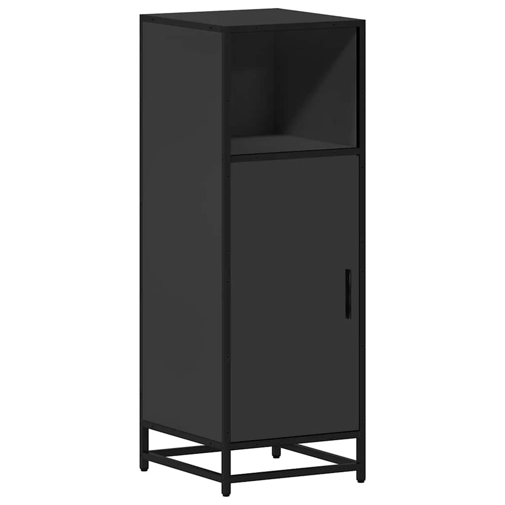 Sleek Black Bathroom Cabinet 35x37.5x100 cm - Engineered Wood