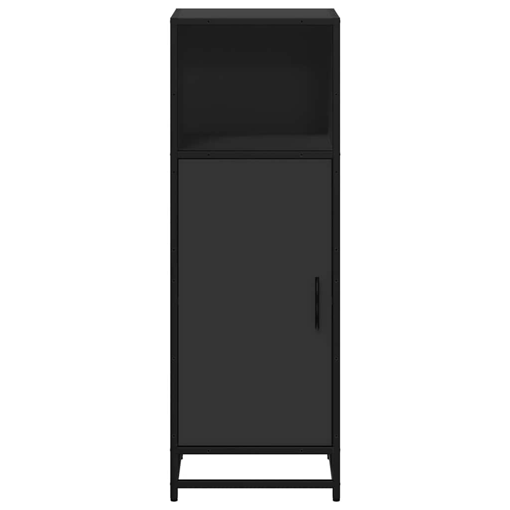 Sleek Black Bathroom Cabinet 35x37.5x100 cm - Engineered Wood