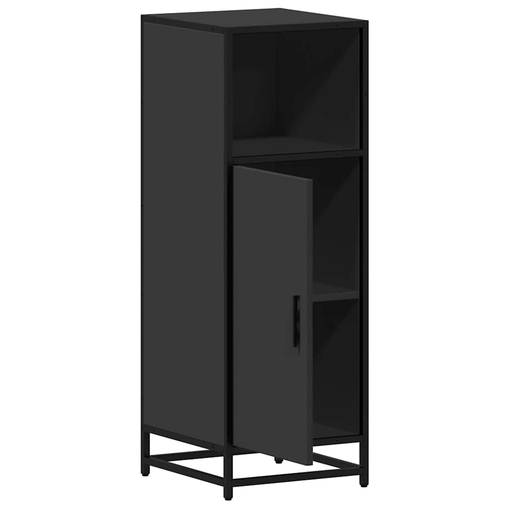 Sleek Black Bathroom Cabinet 35x37.5x100 cm - Engineered Wood