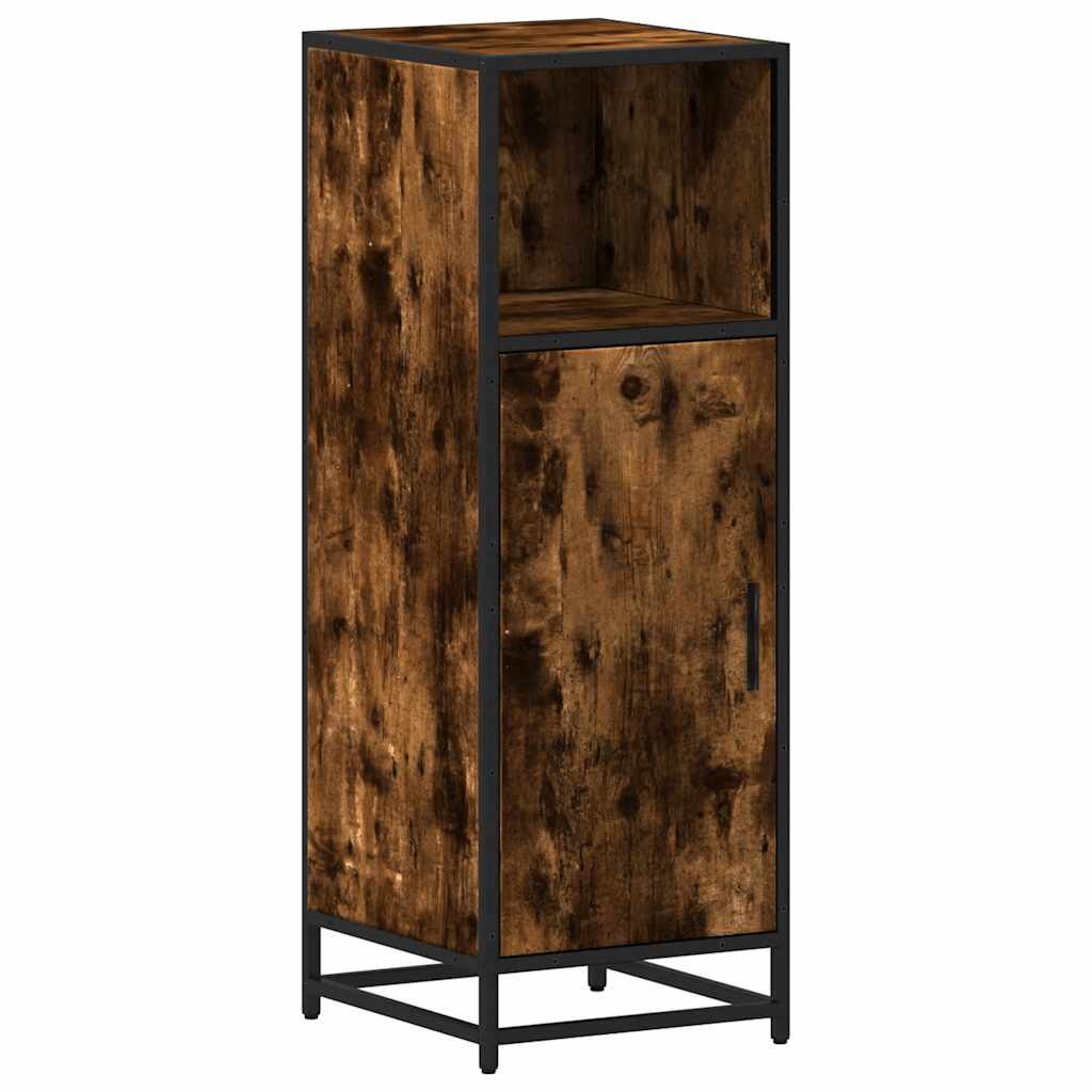 Smoked Oak Bathroom Cabinet 35x37.5x100cm - Engineered Wood