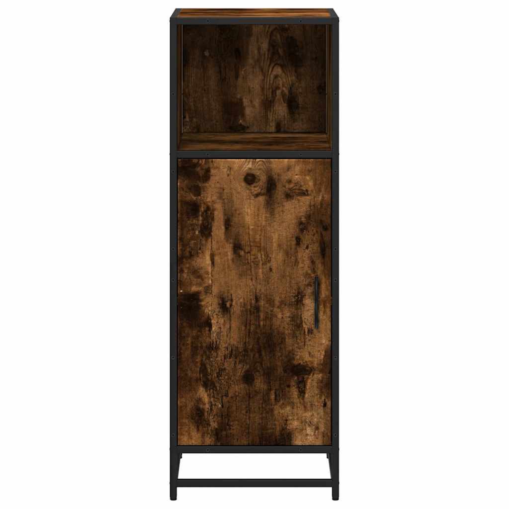 Smoked Oak Bathroom Cabinet 35x37.5x100cm - Engineered Wood