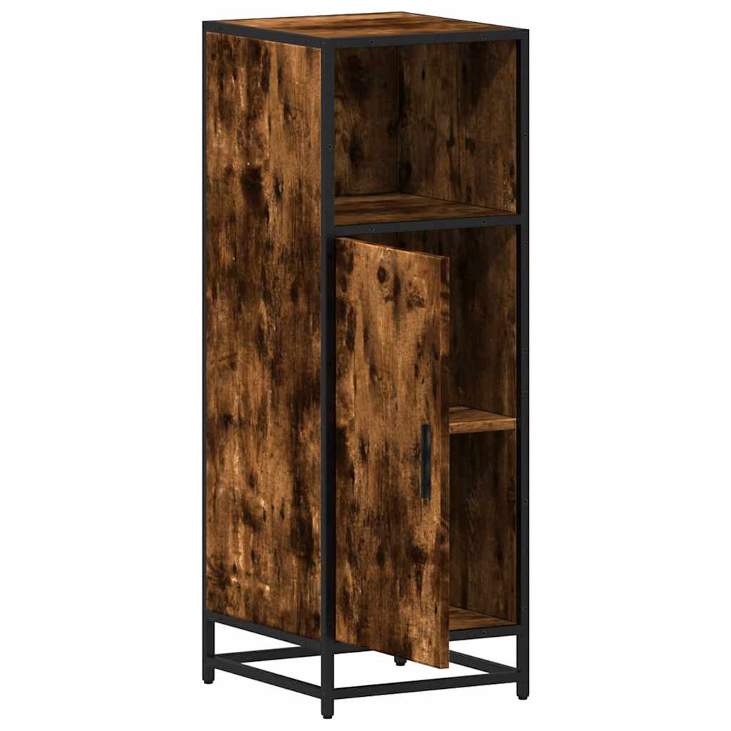 Smoked Oak Bathroom Cabinet 35x37.5x100cm - Engineered Wood