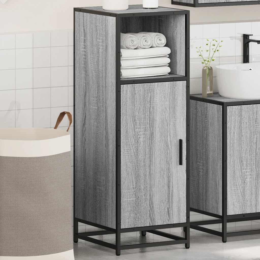 Grey Sonoma Bathroom Cabinet 35x37.5x100 cm - Engineered Wood