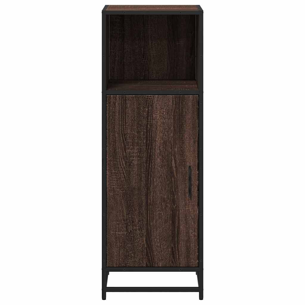 Brown Oak Bathroom Cabinet – 35x37.5x100 cm Engineered Wood