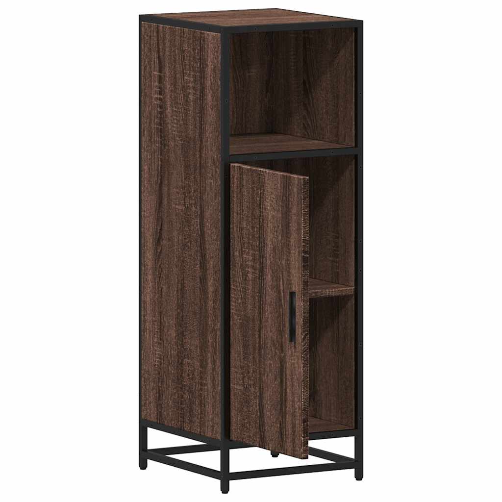 Brown Oak Bathroom Cabinet – 35x37.5x100 cm Engineered Wood