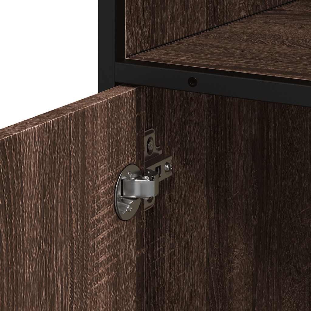 Brown Oak Bathroom Cabinet – 35x37.5x100 cm Engineered Wood