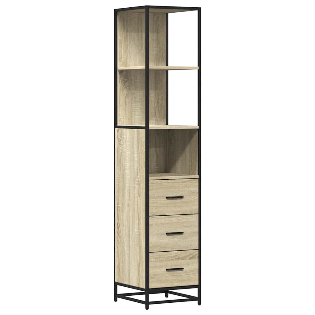Sonoma Oak Bathroom Cabinet - 35x37.5x166 cm Engineered Wood
