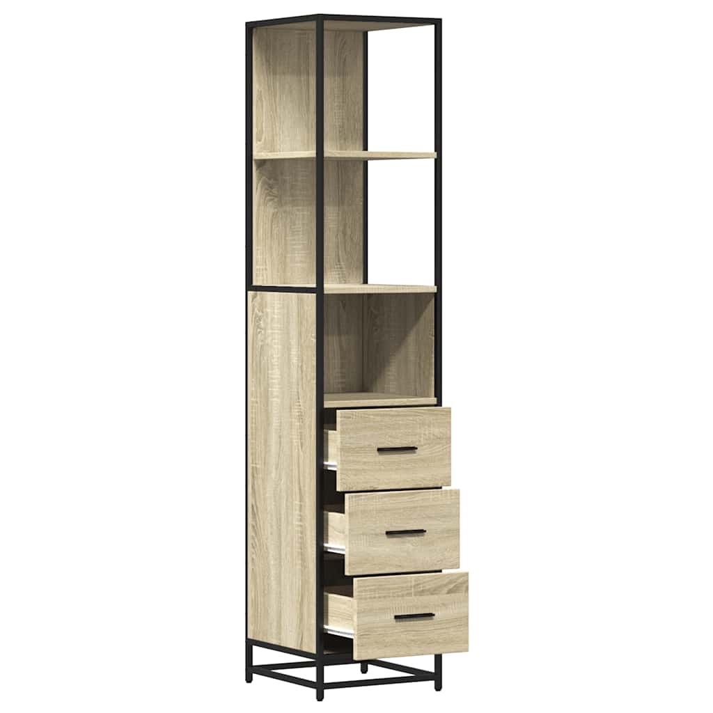 Sonoma Oak Bathroom Cabinet - 35x37.5x166 cm Engineered Wood