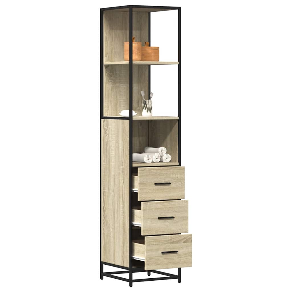Sonoma Oak Bathroom Cabinet - 35x37.5x166 cm Engineered Wood