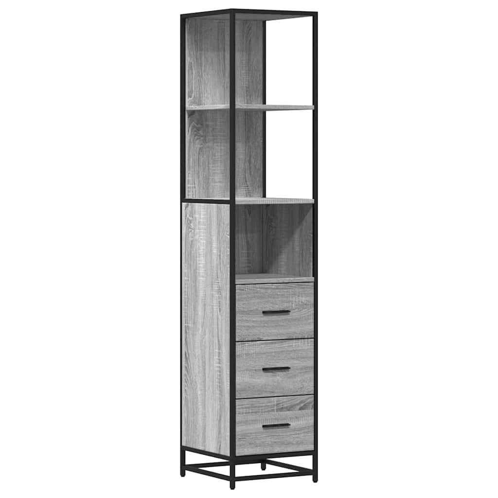 Grey Sonoma Bathroom Cabinet 35x37.5x166 cm - Engineered Wood