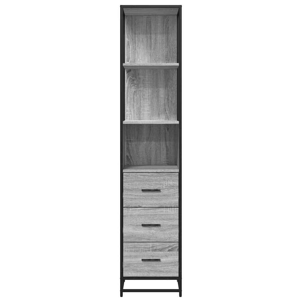 Grey Sonoma Bathroom Cabinet 35x37.5x166 cm - Engineered Wood