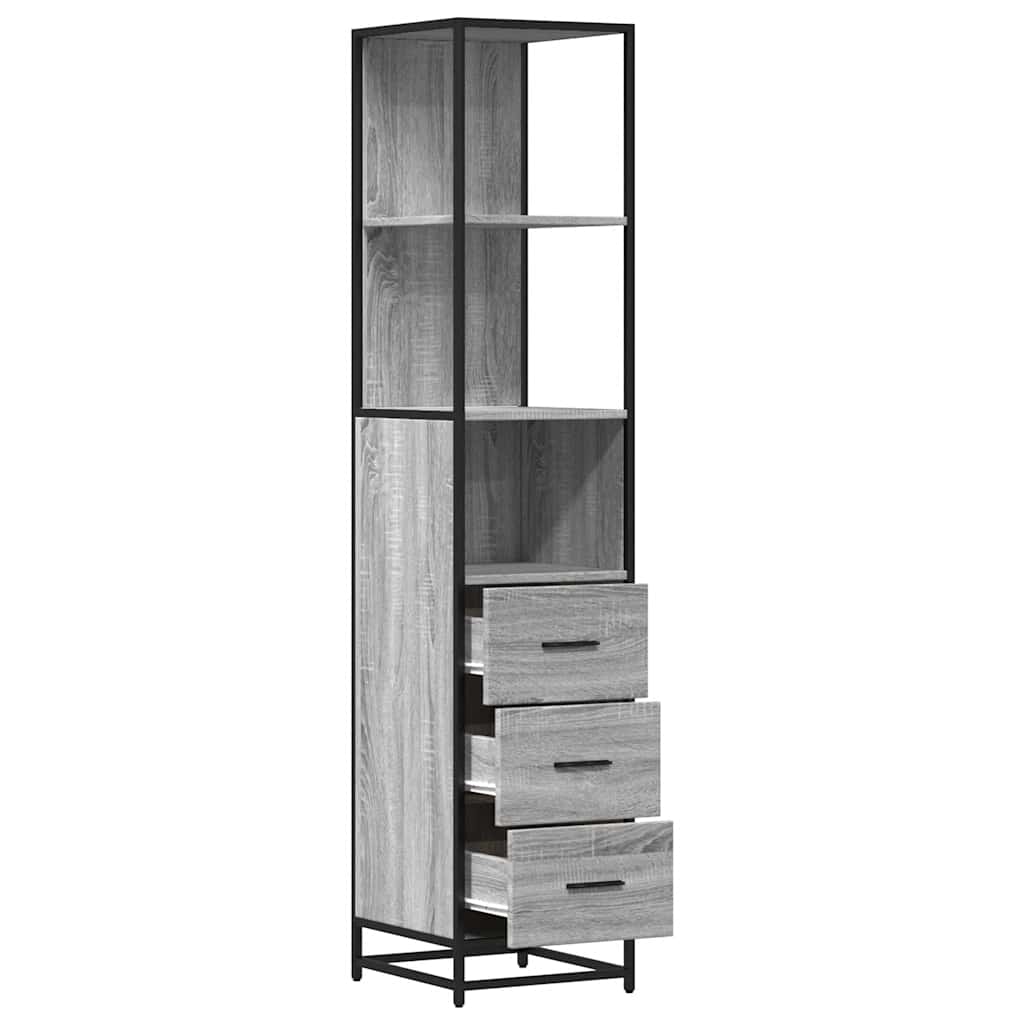 Grey Sonoma Bathroom Cabinet 35x37.5x166 cm - Engineered Wood