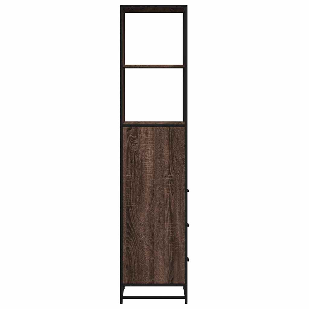 Brown Oak Bathroom Cabinet, 35x37.5x166 cm, Engineered Wood