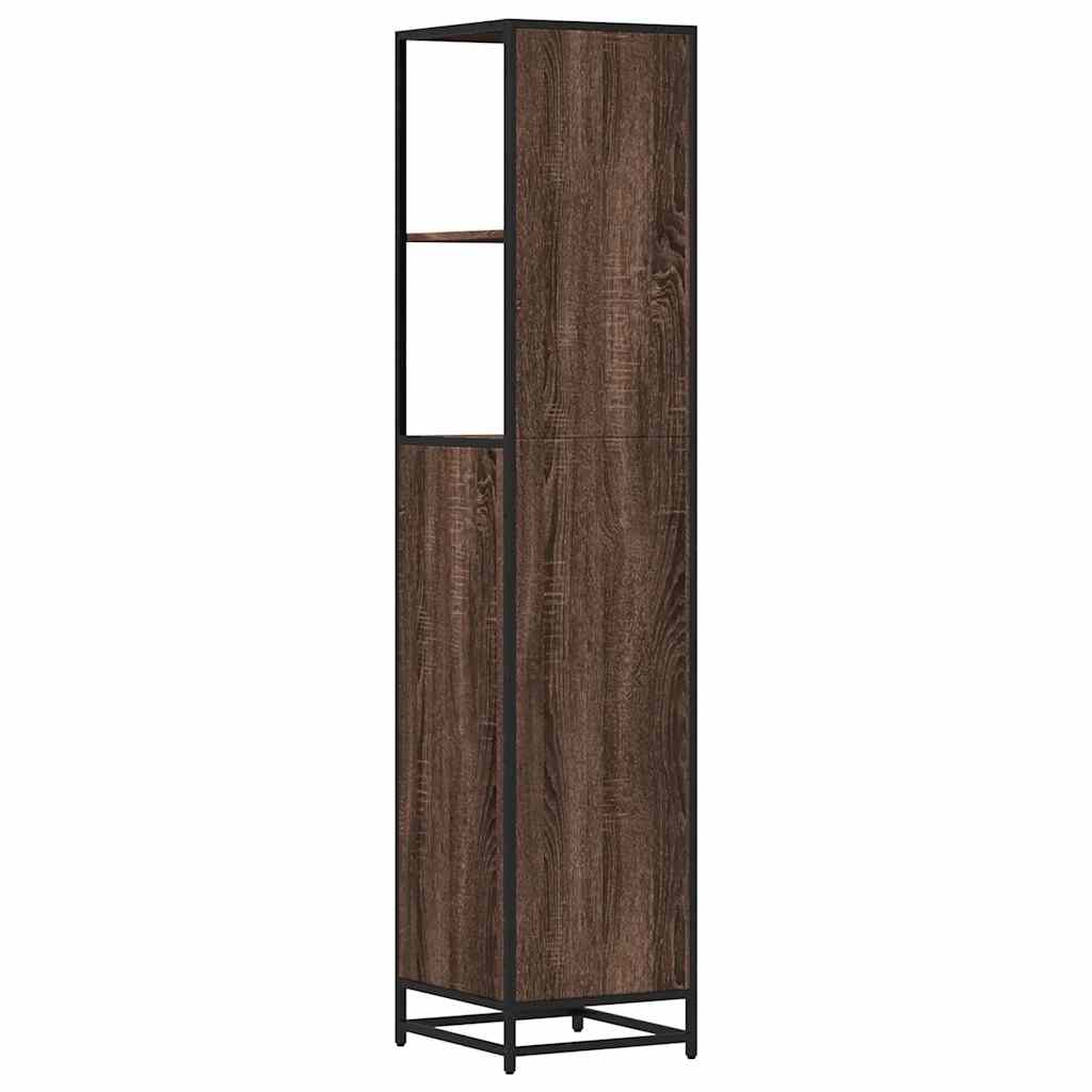 Brown Oak Bathroom Cabinet, 35x37.5x166 cm, Engineered Wood