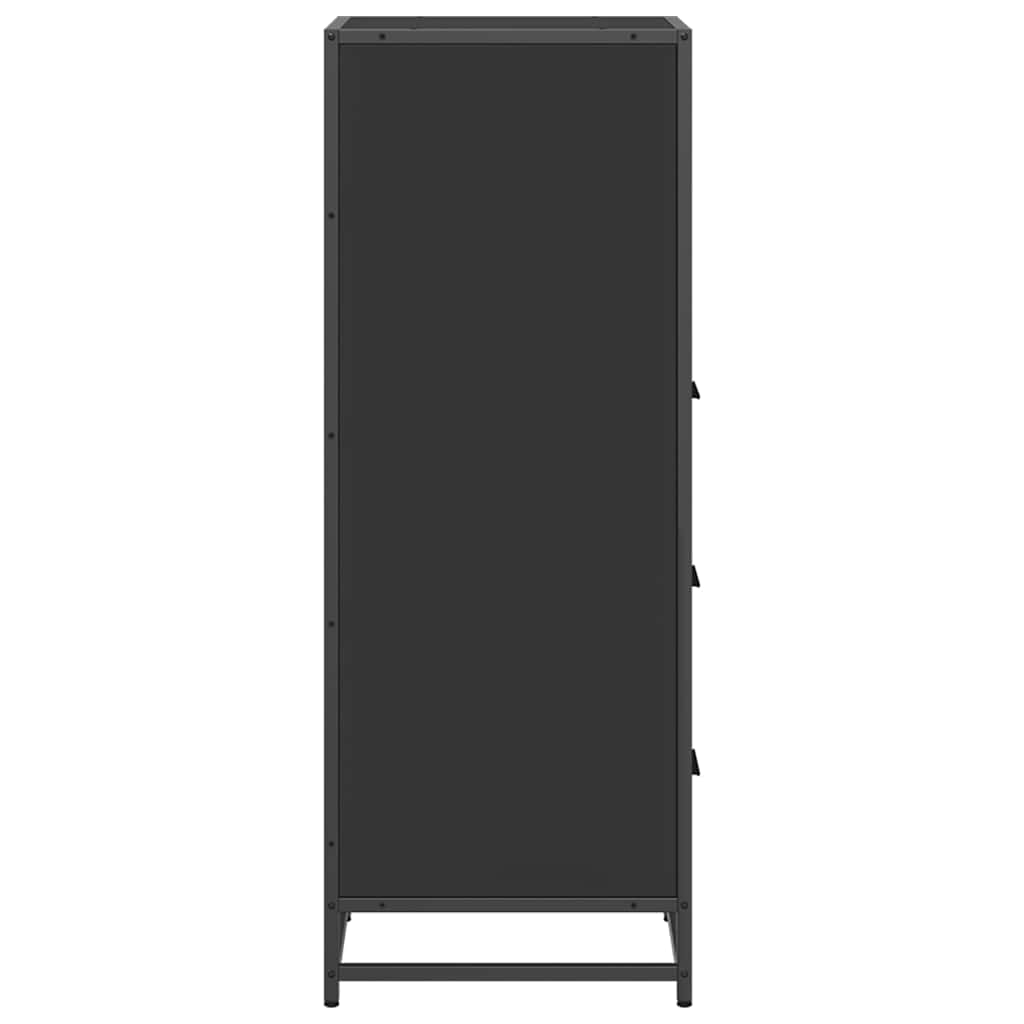 Stylish Black Bathroom Cabinet, 35x37.5x100 cm, Engineered Wood