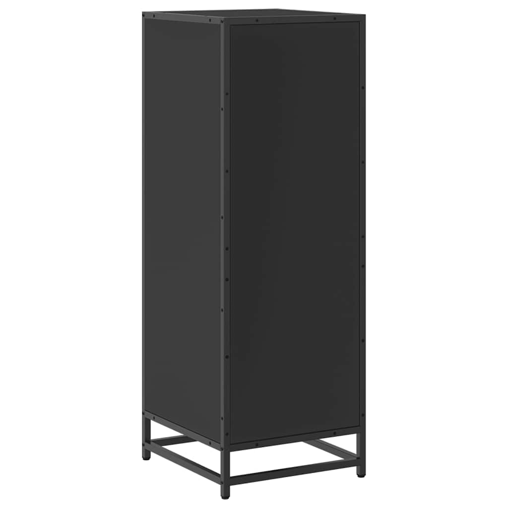 Stylish Black Bathroom Cabinet, 35x37.5x100 cm, Engineered Wood