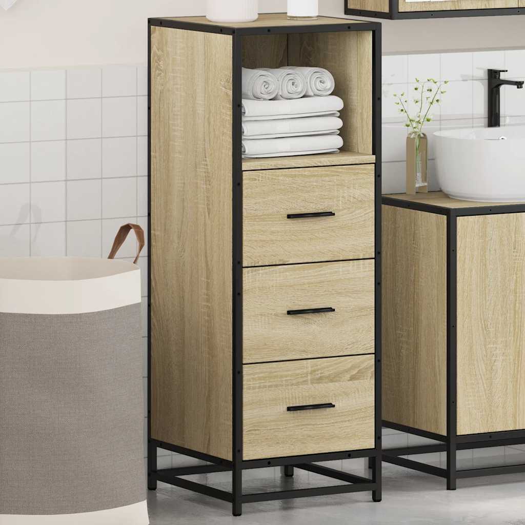Elegant Sonoma Oak Bathroom Cabinet 35x37.5x100 cm - Engineered Wood