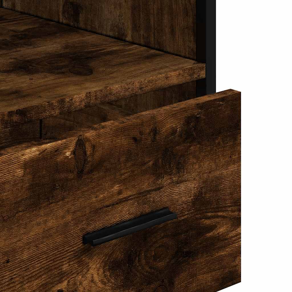 Smoked Oak Bathroom Cabinet 35x37.5x100 cm - Engineered Wood