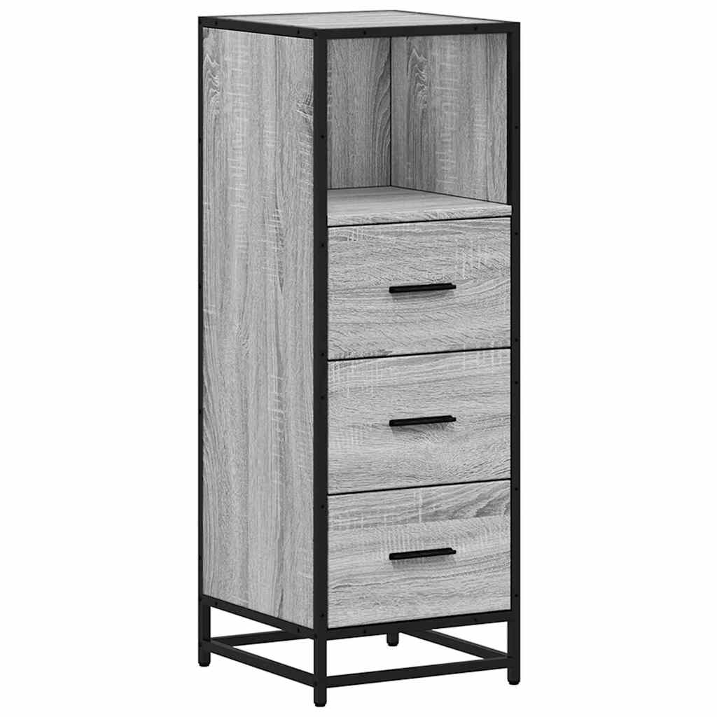 Grey Sonoma Engineered Wood Bathroom Cabinet, 35x37.5x100 cm