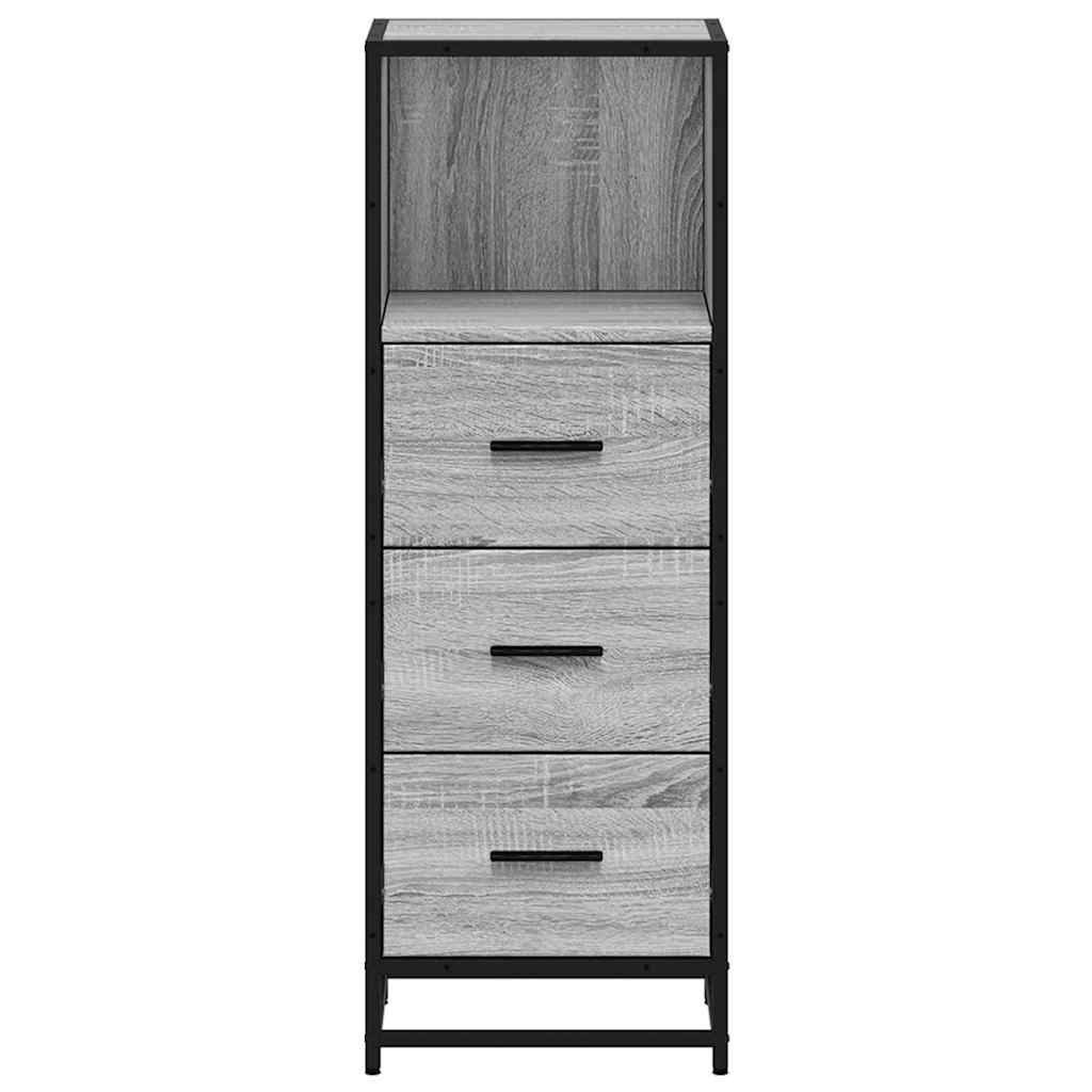 Grey Sonoma Engineered Wood Bathroom Cabinet, 35x37.5x100 cm