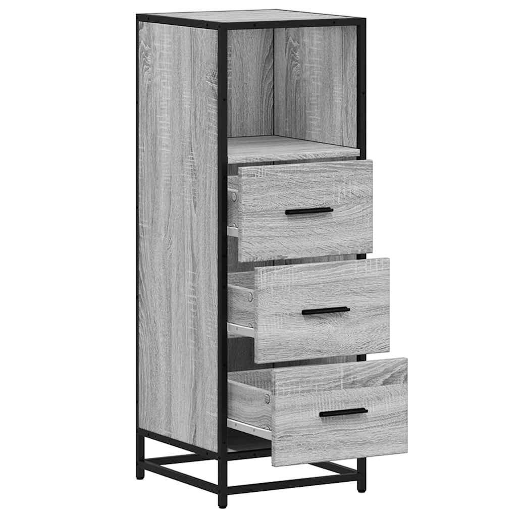 Grey Sonoma Engineered Wood Bathroom Cabinet, 35x37.5x100 cm