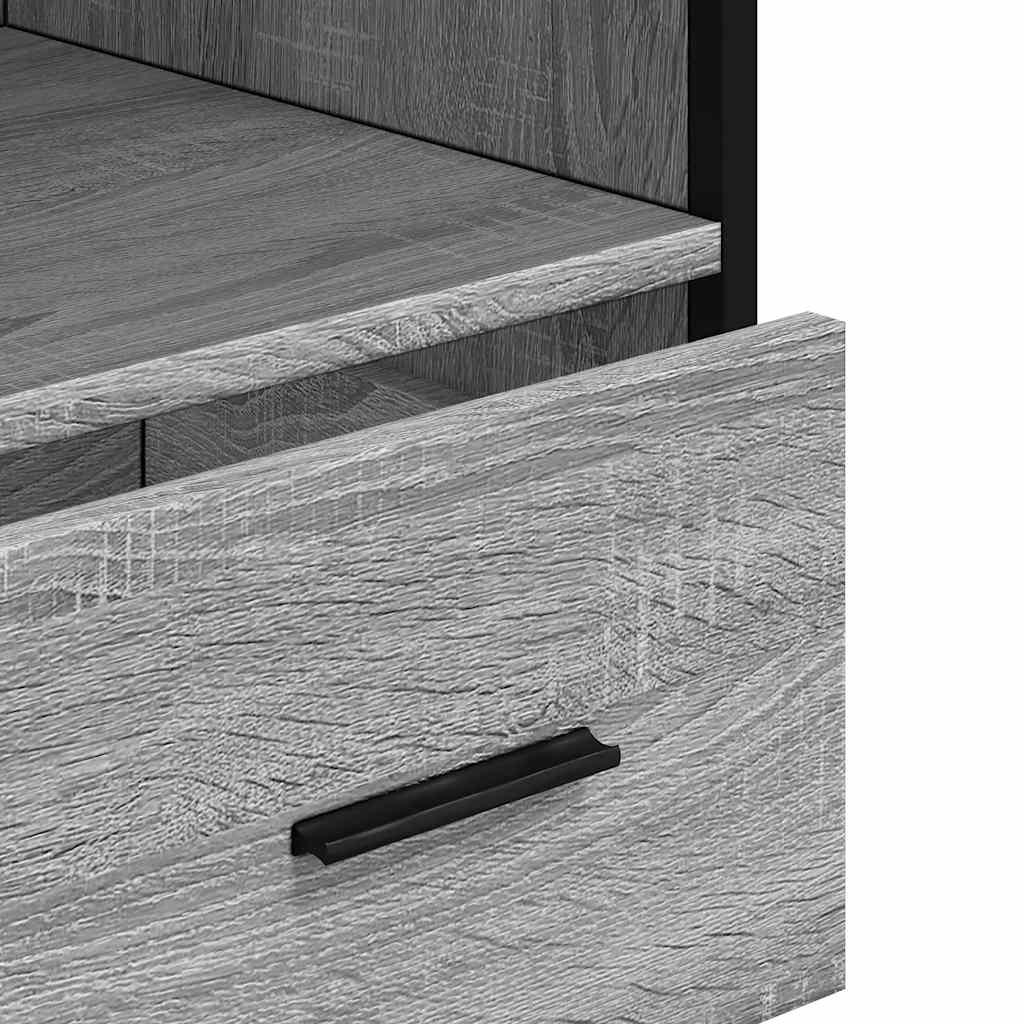 Grey Sonoma Engineered Wood Bathroom Cabinet, 35x37.5x100 cm