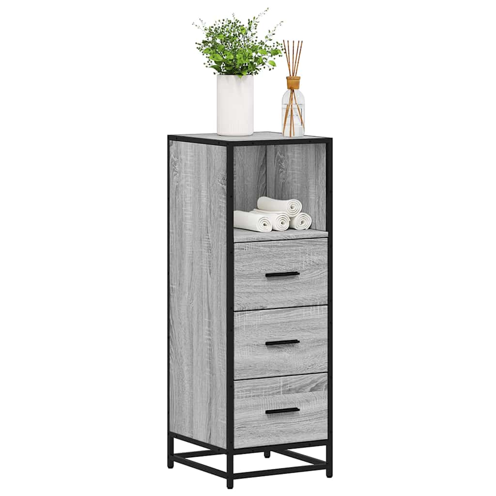 Grey Sonoma Engineered Wood Bathroom Cabinet, 35x37.5x100 cm