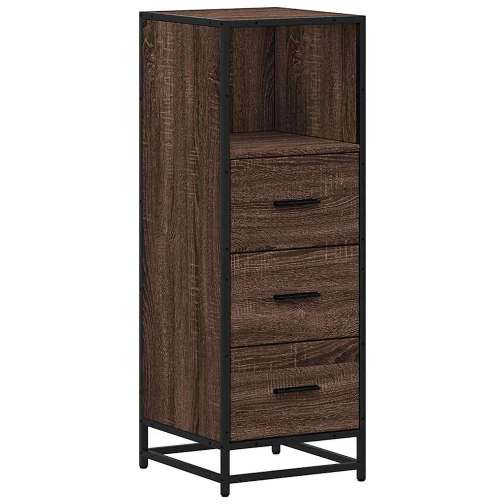 Stylish Brown Oak Bathroom Cabinet 35x37.5x100 cm Engineered Wood