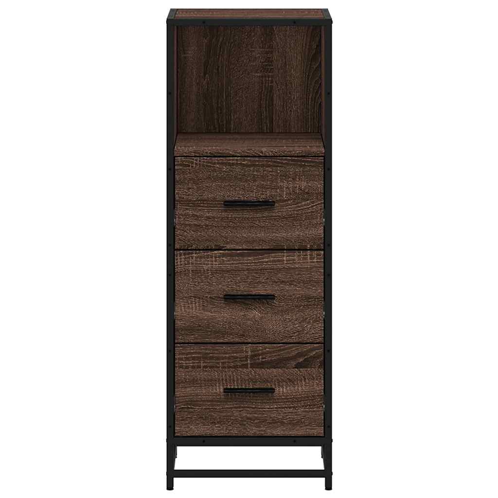 Stylish Brown Oak Bathroom Cabinet 35x37.5x100 cm Engineered Wood