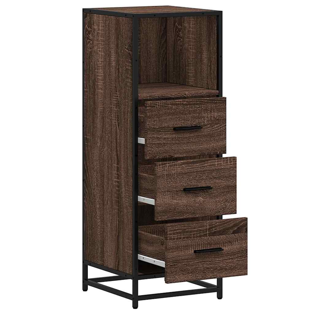 Stylish Brown Oak Bathroom Cabinet 35x37.5x100 cm Engineered Wood