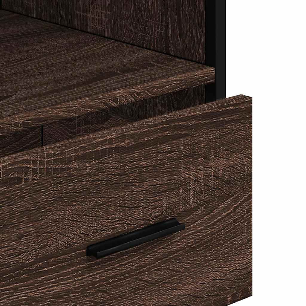 Stylish Brown Oak Bathroom Cabinet 35x37.5x100 cm Engineered Wood