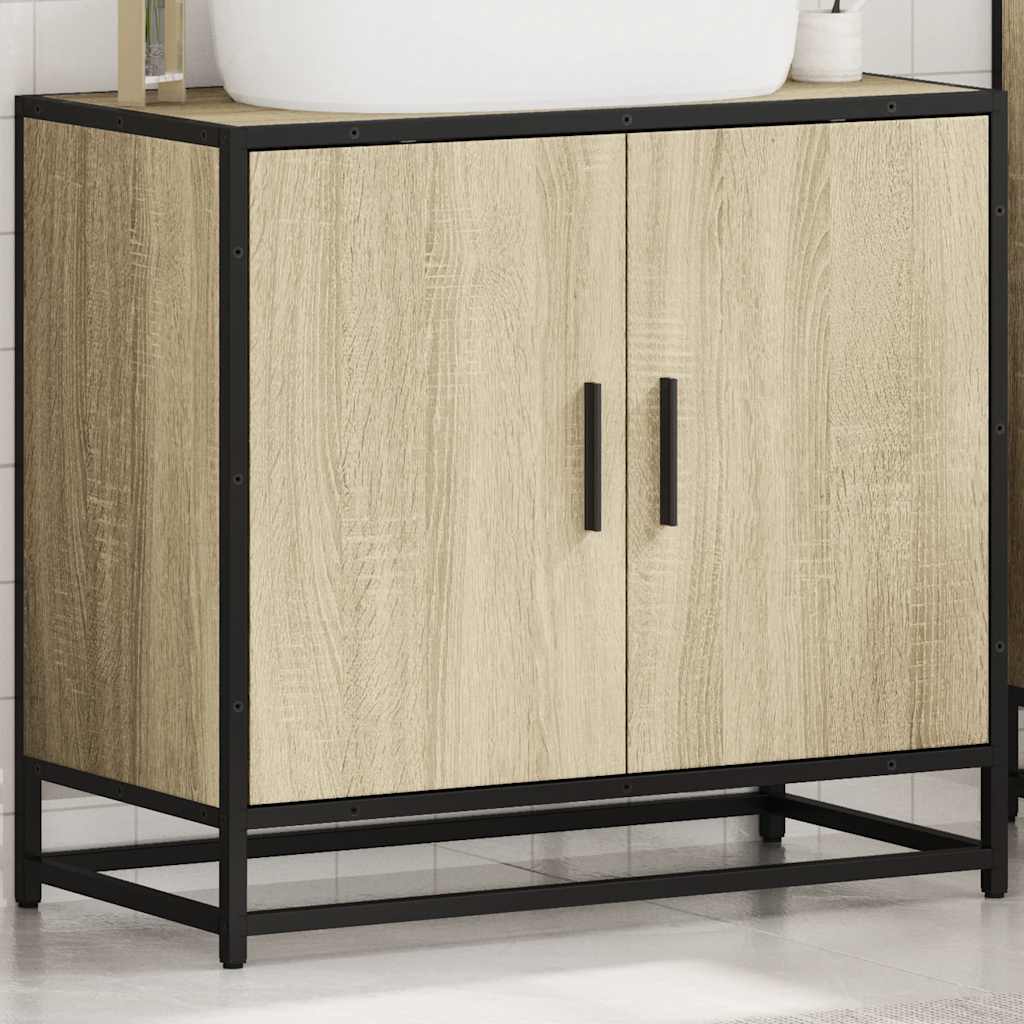 Sonoma Oak Bathroom Sink Cabinet, 65x33x60 cm, Engineered Wood