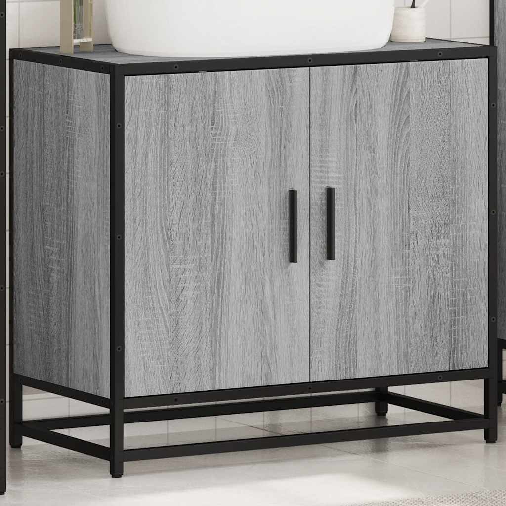 Grey Sonoma Bathroom Sink Cabinet, 65x33x60 cm, Engineered Wood