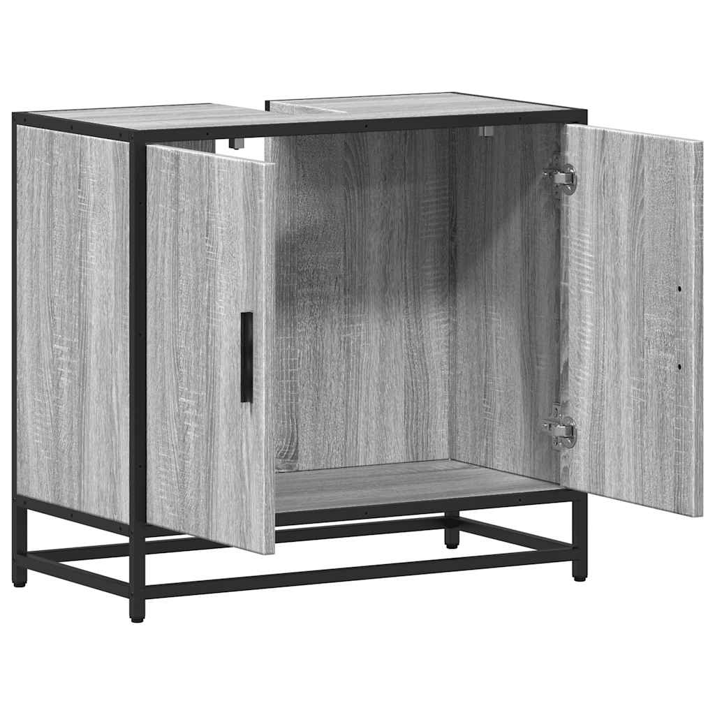 Grey Sonoma Bathroom Sink Cabinet, 65x33x60 cm, Engineered Wood