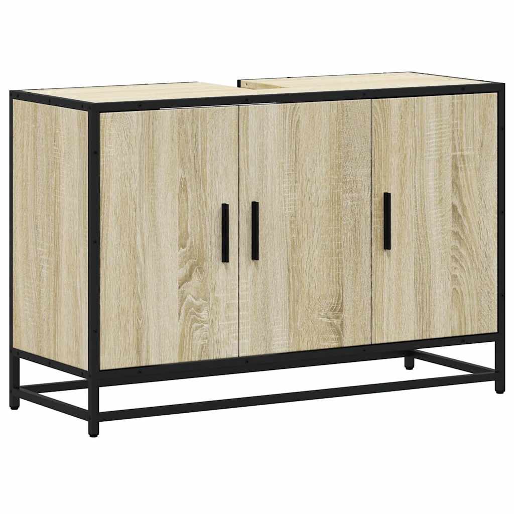 Sonoma Oak Bathroom Sink Cabinet, 90x33x60 cm, Engineered Wood