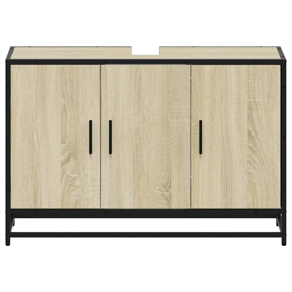 Sonoma Oak Bathroom Sink Cabinet, 90x33x60 cm, Engineered Wood