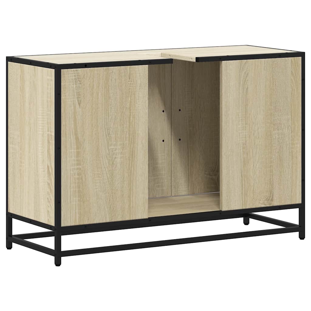 Sonoma Oak Bathroom Sink Cabinet, 90x33x60 cm, Engineered Wood